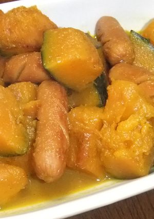 かぼちゃとソーセージのカレー風煮♪-レシピのメイン写真