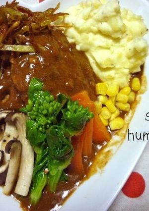 野菜ジュースで♪本格煮込みハンバーグ-レシピのメイン写真