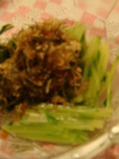 水菜のおひたしねこぶまんま乗せ-レシピのメイン写真