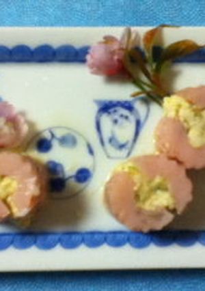 ちくわでピンク色サクラ豆腐-レシピのメイン写真