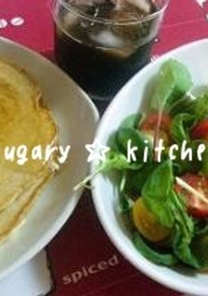 ある日の我が家の朝ご飯❤そば粉パンケーキ-レシピのメイン写真