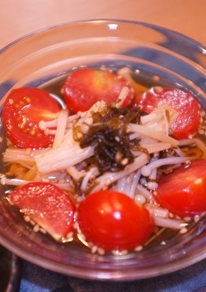 ミニトマト&えのき茸入りもずく酢-レシピのメイン写真