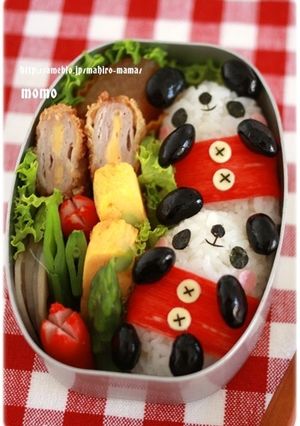 簡単キャラ弁☆俵パンダおにぎり♪-レシピのメイン写真