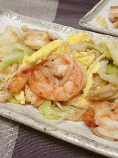 キャベツと海老の炒め物-レシピのメイン写真