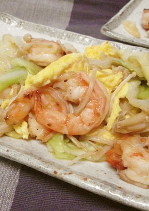 キャベツと海老の炒め物-レシピのメイン写真