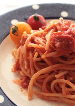 簡単♪トマトとツナのクリームごまパスタ-レシピのメイン写真