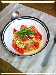 トマトと生ハムの冷たいパスタ-レシピのメイン写真