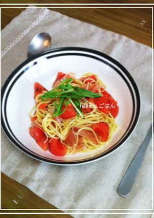 トマトと生ハムの冷たいパスタ-レシピのメイン写真