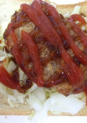 ヘルシオで冷凍ミンチカツトースト-レシピのメイン写真