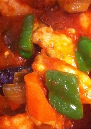 下味冷凍保存胸肉でチキンのトマト煮込み-レシピのメイン写真