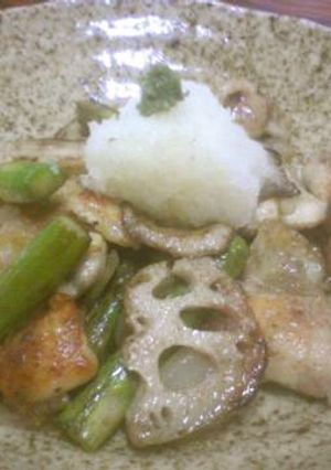 鶏肉と焼き野菜☆おろしのせ-レシピのメイン写真
