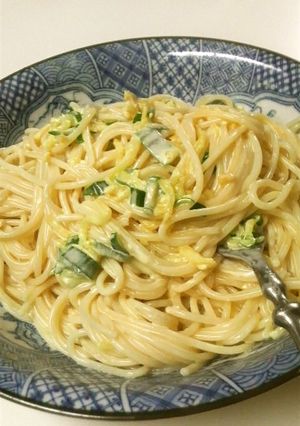たくあんとお葱の和風クリームチーズパスタ-レシピのメイン写真