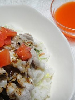 充実野菜ドレッシング de 豚しゃぶ丼♪-レシピのメイン写真