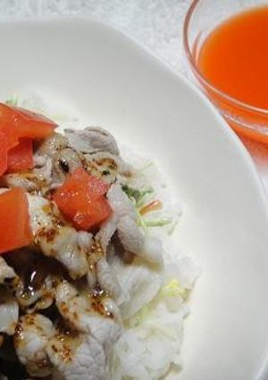 充実野菜ドレッシング de 豚しゃぶ丼♪-レシピのメイン写真