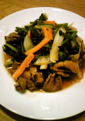 ほうれん草と牛肉の炒め物-レシピのメイン写真