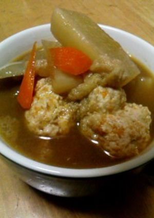 にんじん肉団子の味噌汁-レシピのメイン写真