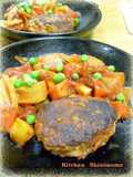 保温調理で煮込みハンバーグ