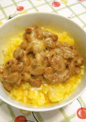 半熟卵＆納豆かけご飯★忙しい朝に最適！-レシピのメイン写真