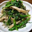 菜の花、ジャコ、エリンギで絶妙トリオ炒め