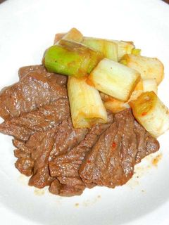 牛肉と長ネギの焼肉のタレ焼き-レシピのメイン写真