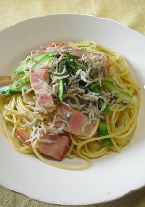 しらすとアスパラとベーコンの春色パスタ☆-レシピのメイン写真