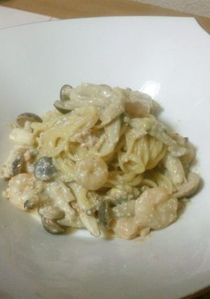 低カロリー明太海鮮クリームパスタ-レシピのメイン写真