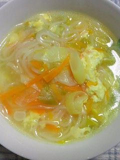 ちゅるん♪野菜たっぷり卵とはるさめスープ-レシピのメイン写真