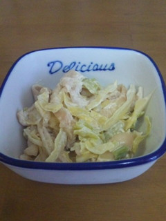 簡単!キャベツと鶏皮のマヨポン和え-レシピのメイン写真