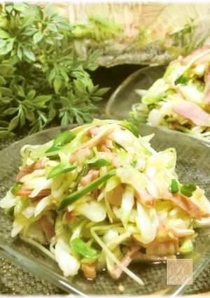 春キャベツてんこ盛り★焼豚おかずサラダ♪-レシピのメイン写真