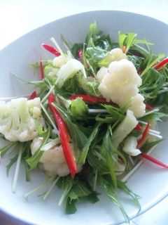 簡単☆カリフラワーと水菜のサラダ-レシピのメイン写真