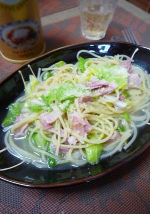 簡単♪春キャベツとベーコンのスープパスタ-レシピのメイン写真
