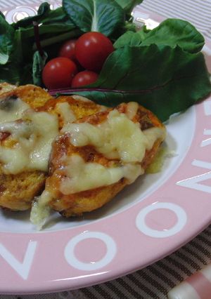野菜ジュースdeチーズフレンチトースト♬-レシピのメイン写真