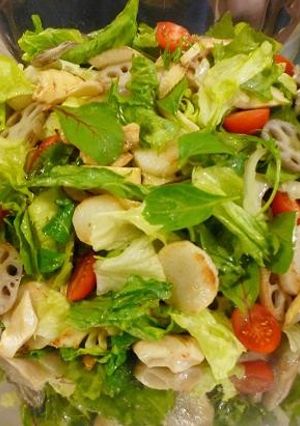 焼き野菜と生野菜のサラダ-レシピのメイン写真