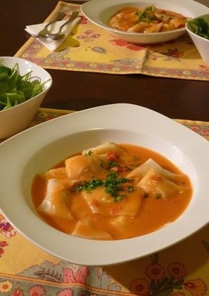 蟹のラビオリトマトソース添え-レシピのメイン写真