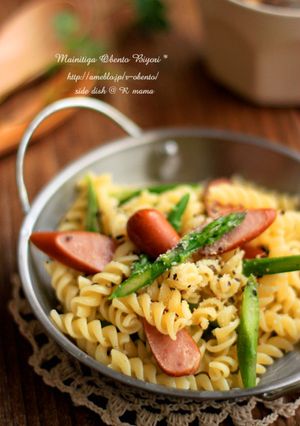 アスパラとウインナーの和えるパスタ♪-レシピのメイン写真