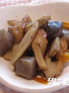 ごぼうとこんにゃくの煮物♪♪-レシピのメイン写真