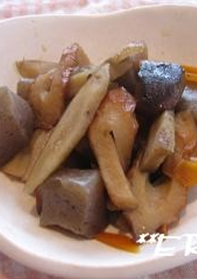 ごぼうとこんにゃくの煮物♪♪-レシピのメイン写真