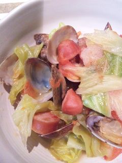 あさりとキャベツのバターにんにく蒸し炒め-レシピのメイン写真