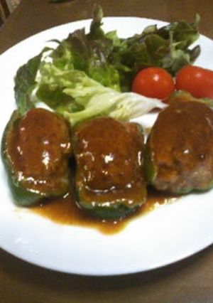 甜麺醤ソースでピーマンの肉詰☆-レシピのメイン写真