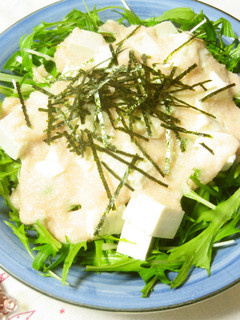 水菜と豆腐のサラダ~明太子マヨソース~-レシピのメイン写真