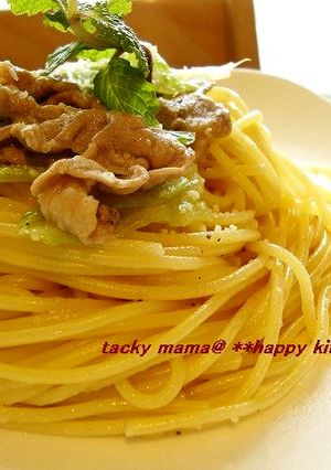 豚肉とレタスの中華風パスタ-レシピのメイン写真