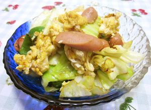 キャベツとソーセージで♥中華卵炒め-レシピのメイン写真
