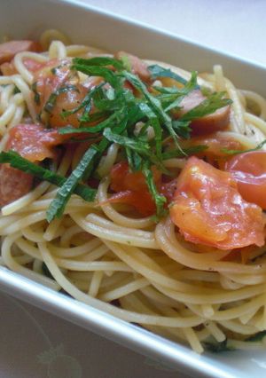 大葉とフレッシュトマトの和風パスタ-レシピのメイン写真