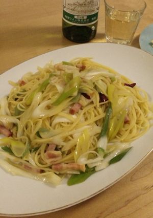 葱とベーコンのペペロンチーノ-レシピのメイン写真