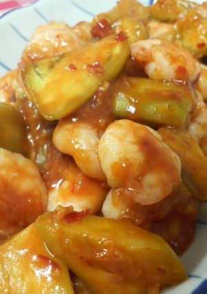 えびと茄子のケチャップ炒め♪-レシピのメイン写真