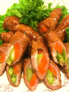 照り焼き味♪3色野菜ロール-レシピのメイン写真