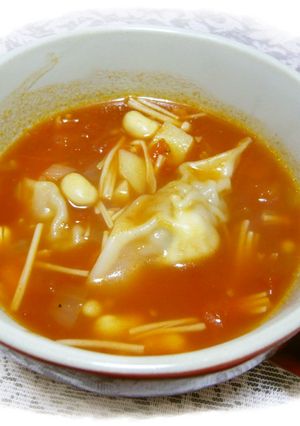 豚チー餃子のトマトスープ♬-レシピのメイン写真