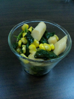 お弁当に!ほうれん草コーン魚肉ソーセージ-レシピのメイン写真