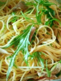 超簡単!!キノコと水菜の和風パスタ-レシピのメイン写真