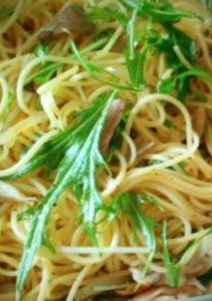 超簡単!!キノコと水菜の和風パスタ-レシピのメイン写真